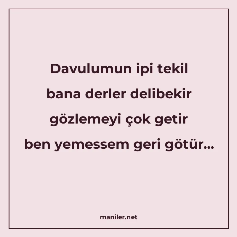 Davulumun ipi tekil bana derler delibekir gözlemeyi çok geti manisi görseli