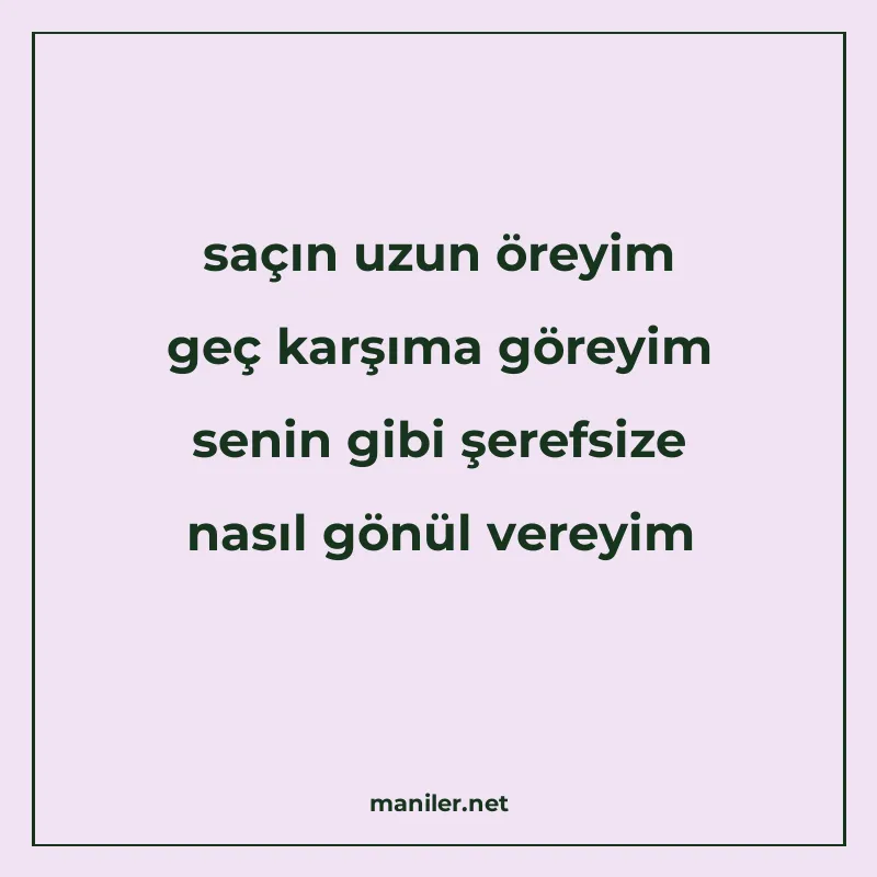 saçın uzun öreyim geç karşıma göreyim senin gibi şerefsize n manisi görseli