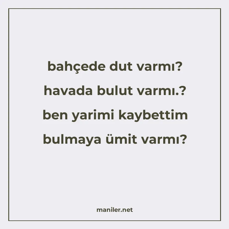 bahçede dut varmı? havada bulut varmı.? ben yarimi kaybettim manisi görseli