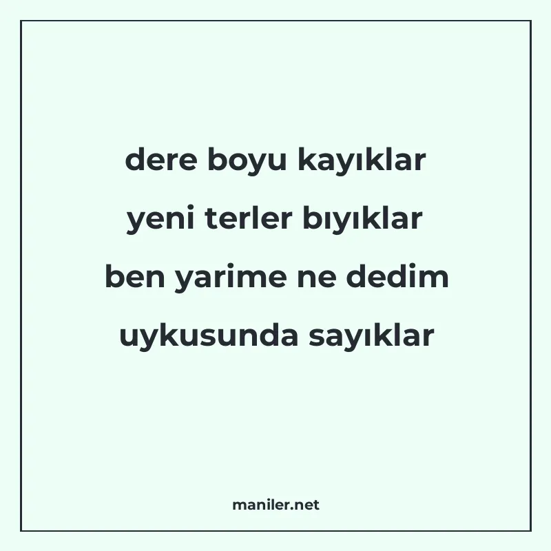 dere boyu kayıklar yeni terler bıyıklar ben yarime ne dedim manisi görseli