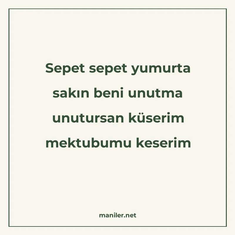 Sepet sepet yumurta sakın beni unutma unutursan küserim mekt manisi görseli