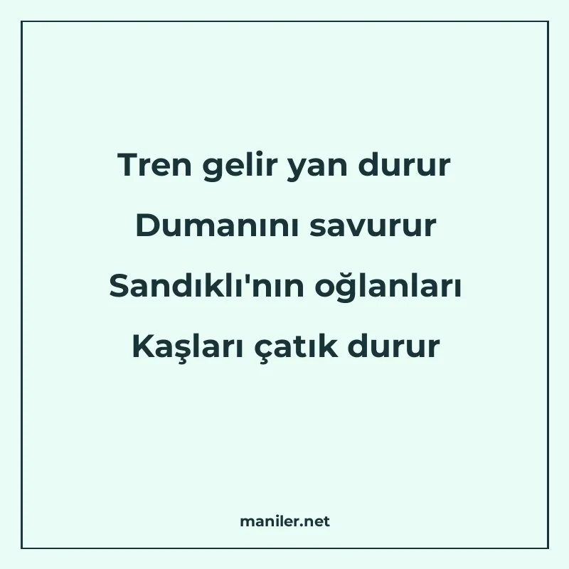 Tren gelir yan durur Dumanını savurur Sandıklı'nın oğlanları manisi görseli