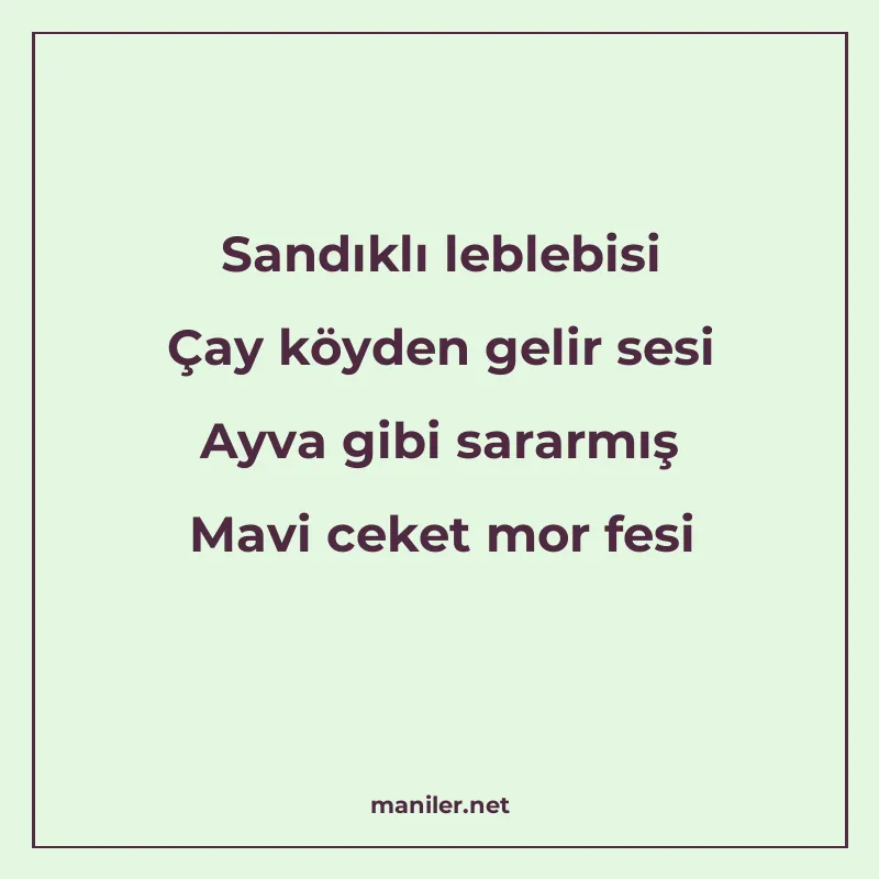 Sandıklı leblebisi Çay köyden gelir sesi Ayva gibi sararmış manisi görseli