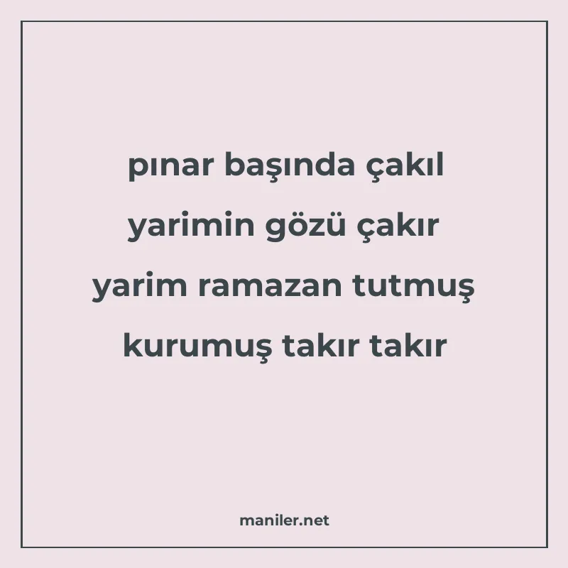 pınar başında çakıl yarimin gözü çakır yarim ramazan tutmuş manisi görseli