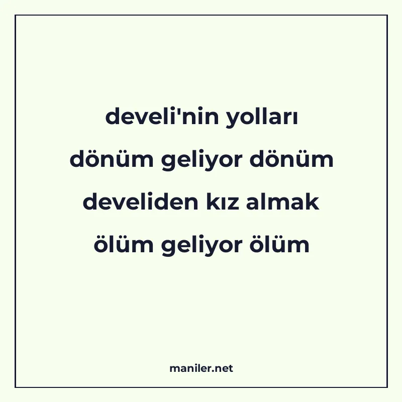 develi'nin yolları dönüm geliyor dönüm develiden kız almak ö manisi görseli