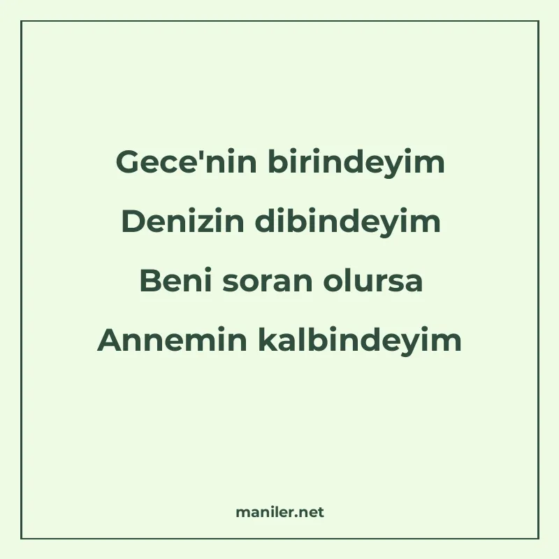 Gece'nin birindeyim Denizin dibindeyim Beni soran olursa Ann manisi görseli