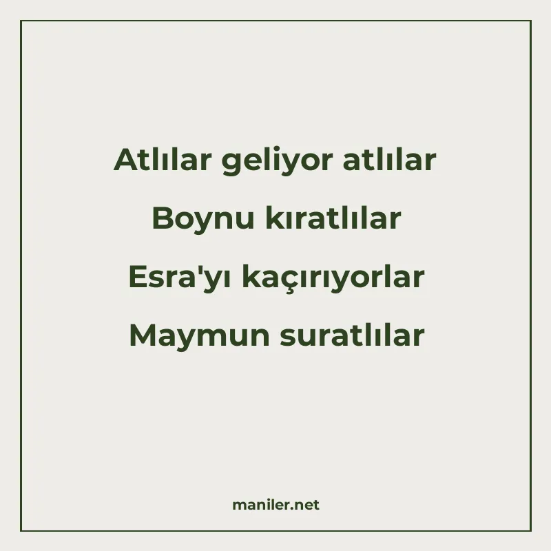 Atlılar geliyor atlılar Boynu kıratlılar Esra'yı kaçırıyorla manisi görseli