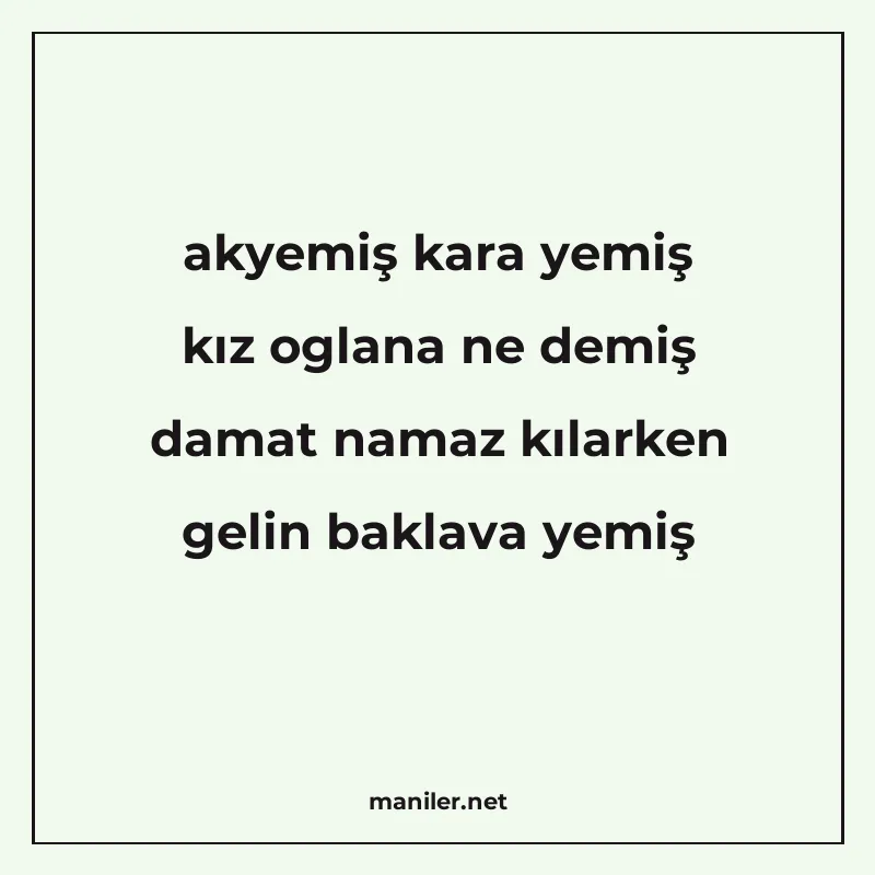 akyemiş kara yemiş kız oglana ne demiş damat namaz kılarken manisi görseli