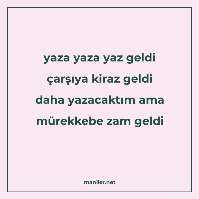 yaza yaza yaz geldi çarşıya kiraz geldi daha yazacaktım ama manisi görseli