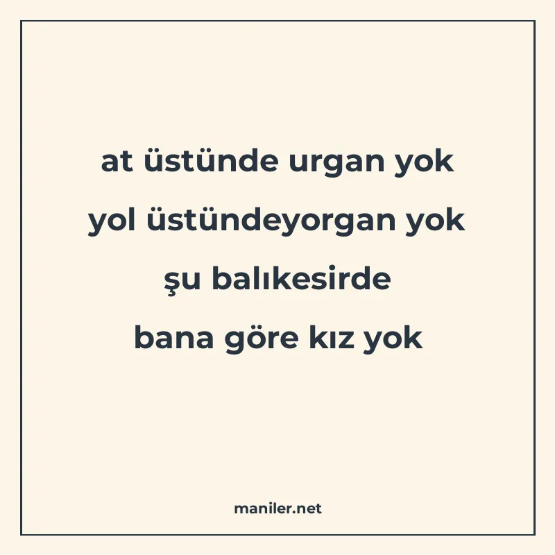 at üstünde urgan yok yol üstündeyorgan yok şu balıkesirde ba manisi görseli