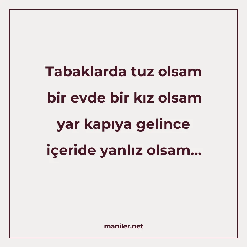 Tabaklarda tuz olsam bir evde bir kız olsam yar kapıya gelin manisi görseli