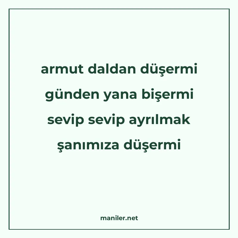 armut daldan düşermi günden yana bişermi sevip sevip ayrılma manisi görseli