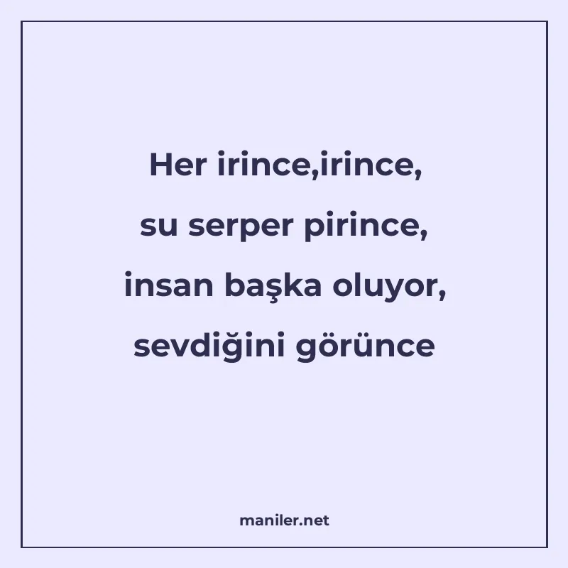 Her irince,irince, su serper pirince, insan başka oluyor, se manisi görseli