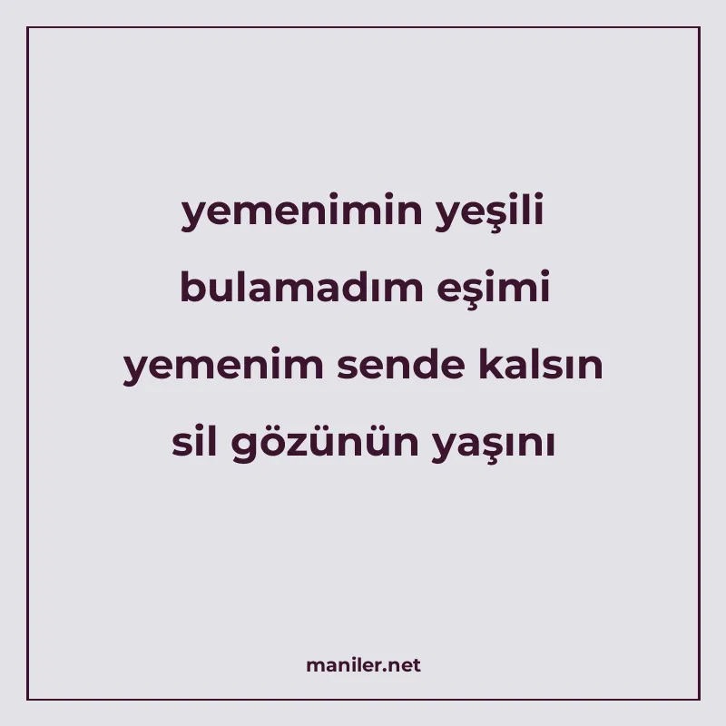 yemenimin yeşili bulamadım eşimi yemenim sende kalsın sil gö manisi görseli