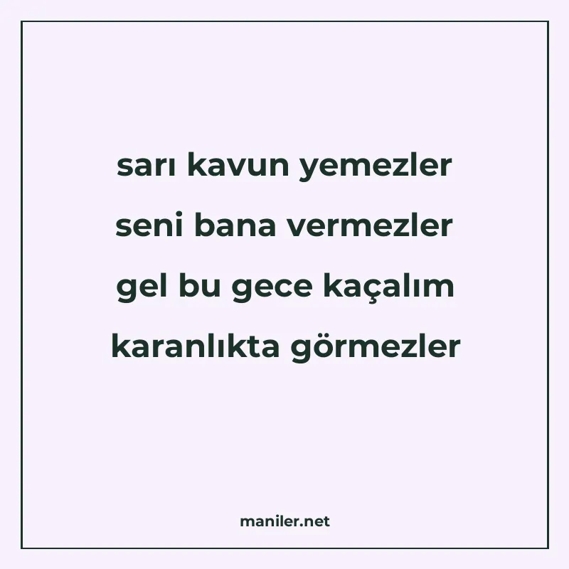 sarı kavun yemezler seni bana vermezler gel bu gece kaçalım manisi görseli