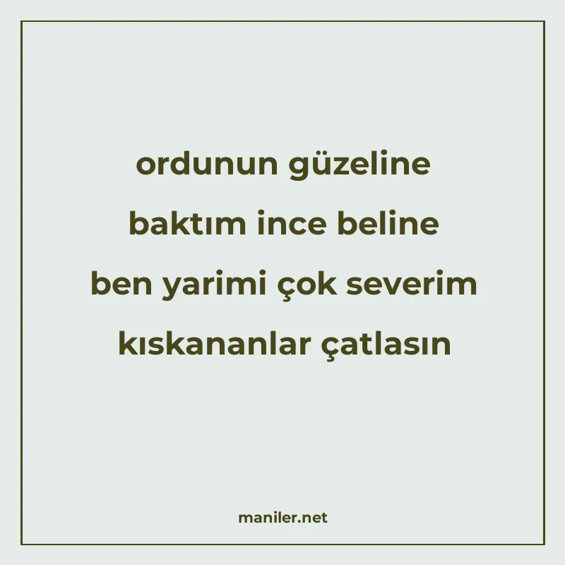 ordunun güzeline baktım ince beline ben yarimi çok severim k manisi görseli