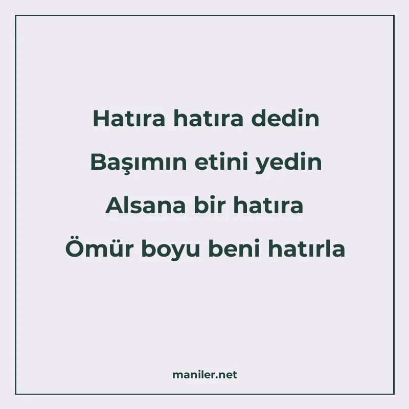 Hatıra hatıra dedin Başımın etini yedin Alsana bir hatıra Öm manisi görseli