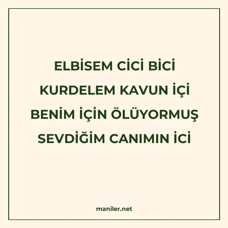 ELBİSEM CİCİ BİCİ KURDELEM KAVUN İÇİ BENİM İÇİN ÖLÜYORMUŞ SE manisi görseli