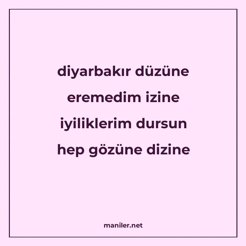 diyarbakır düzüne eremedim izine iyiliklerim dursun hep gözü manisi görseli