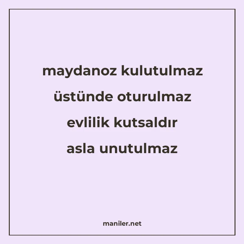 maydanoz kulutulmaz üstünde oturulmaz evlilik kutsaldır asla manisi görseli