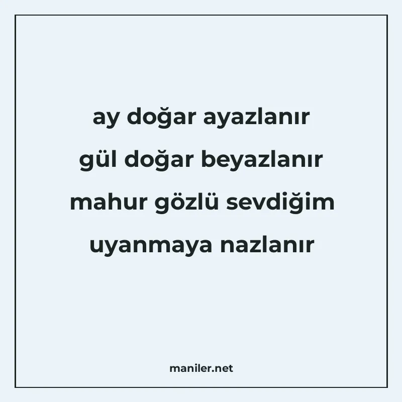ay doğar ayazlanır gül doğar beyazlanır mahur gözlü sevdiğim manisi görseli