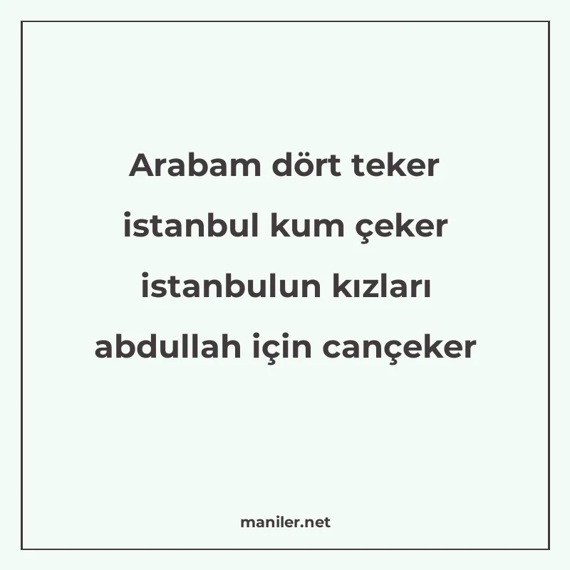 Arabam dört teker istanbul kum çeker istanbulun kızları abdu manisi görseli