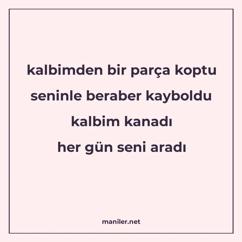 kalbimden bir parça koptu seninle beraber kayboldu kalbim ka manisi görseli