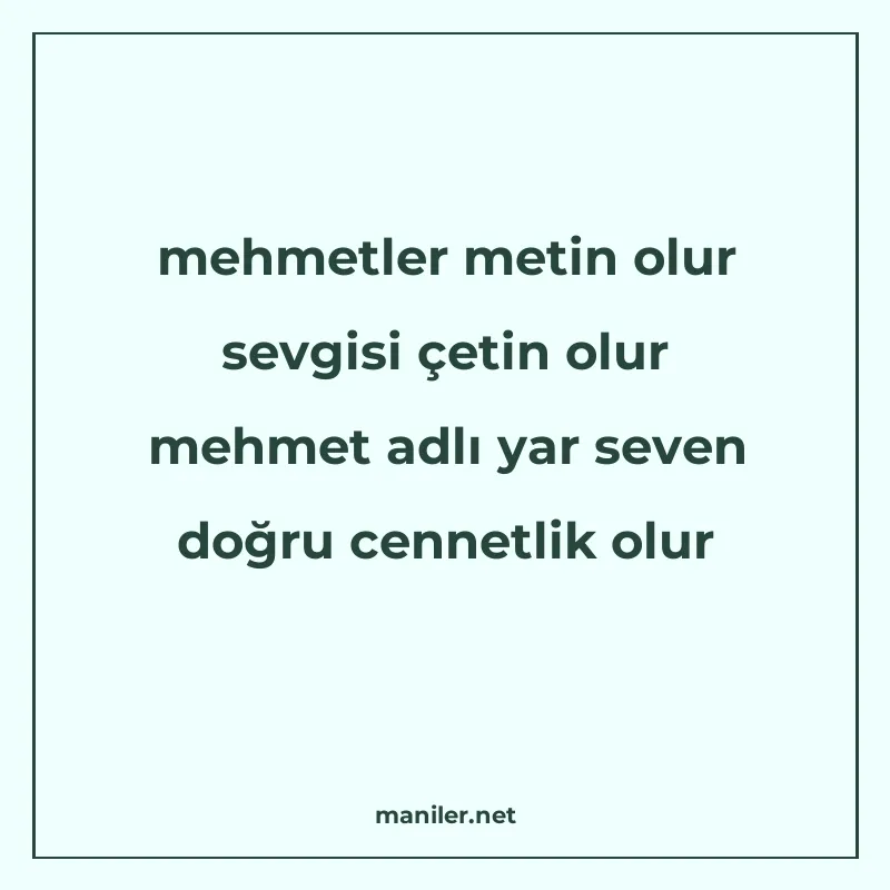 mehmetler metin olur sevgisi çetin olur mehmet adlı yar seve manisi görseli