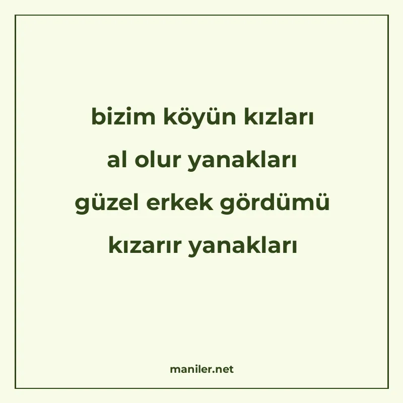 bizim köyün kızları al olur yanakları güzel erkek gördümü kı manisi görseli