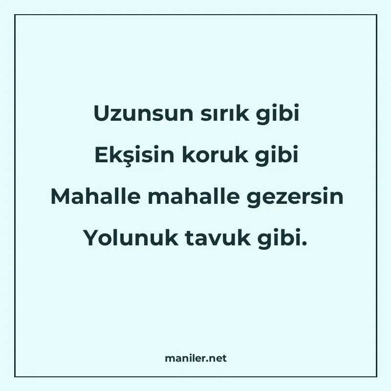 Uzunsun sırık gibi Ekşisin koruk gibi Mahalle mahalle gezers manisi görseli