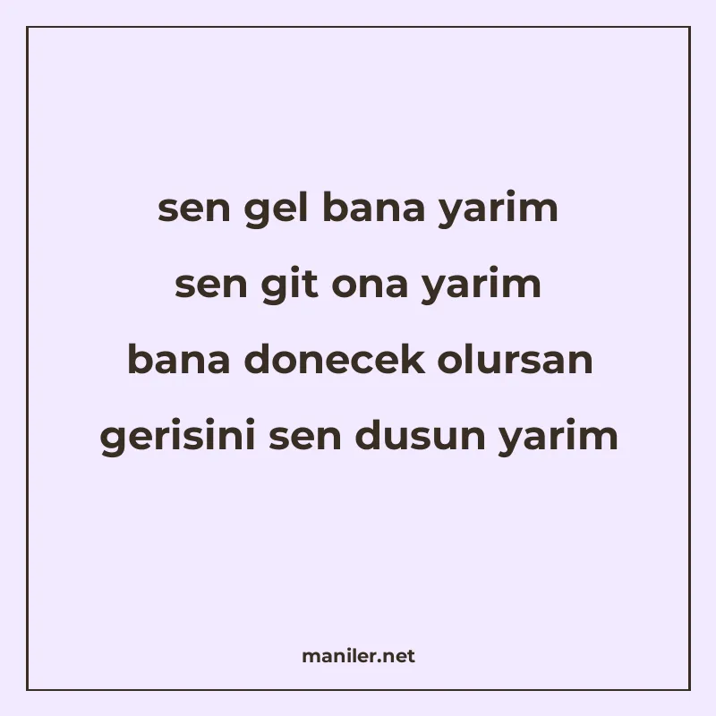 sen gel bana yarim sen git ona yarim bana donecek olursan ge manisi görseli