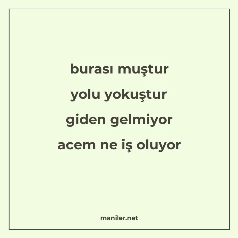 burası muştur yolu yokuştur giden gelmiyor acem ne iş oluyor manisi görseli