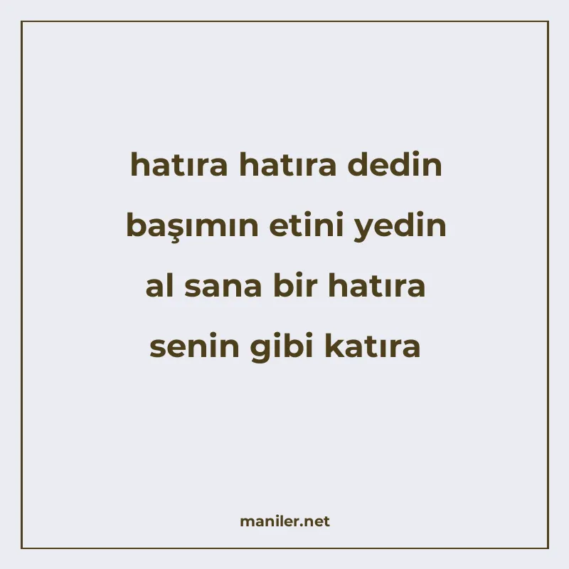 hatıra hatıra dedin başımın etini yedin al sana bir hatıra s manisi görseli
