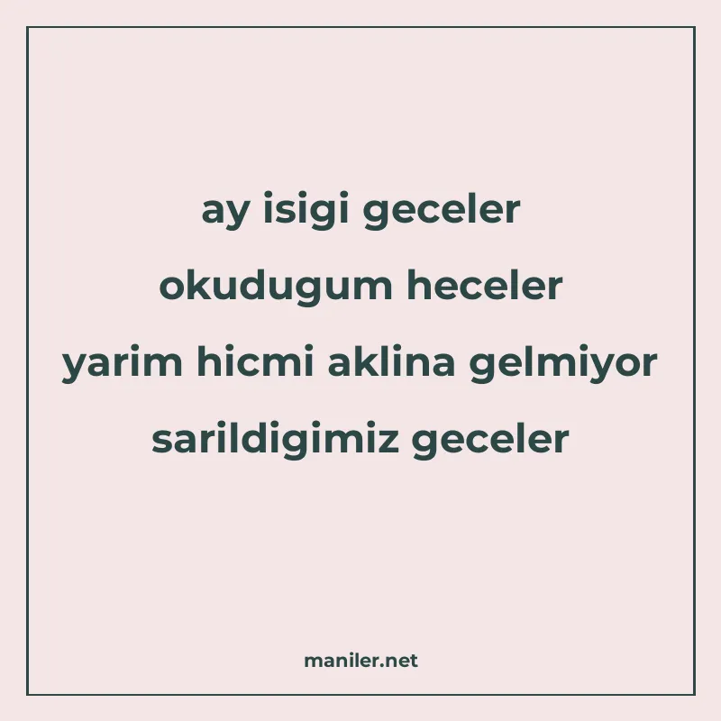 ay isigi geceler okudugum heceler yarim hicmi aklina gelmiyo manisi görseli