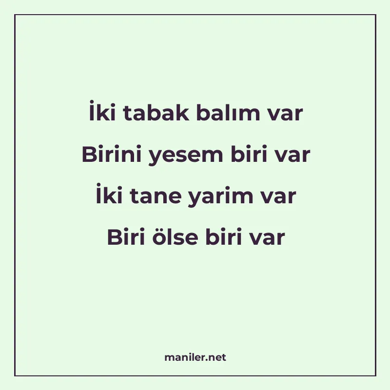 İki tabak balım var Birini yesem biri var İki tane yarim var manisi görseli