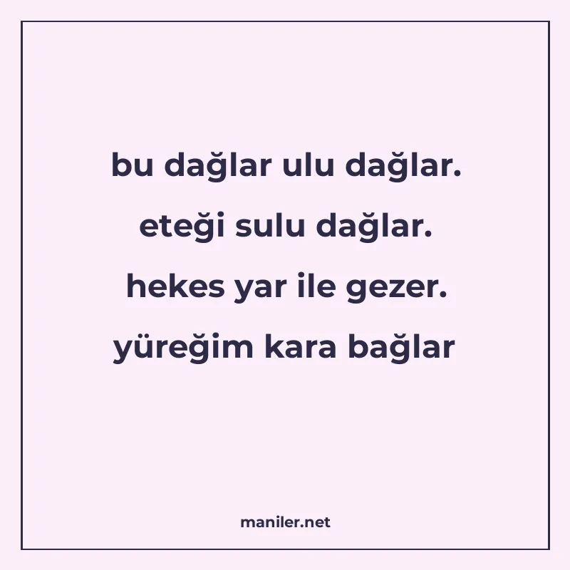 bu dağlar ulu dağlar. eteği sulu dağlar. hekes yar ile gezer manisi görseli