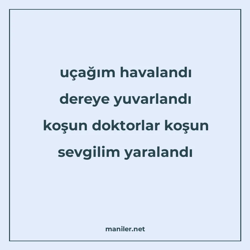 uçağım havalandı dereye yuvarlandı koşun doktorlar koşun sev manisi görseli
