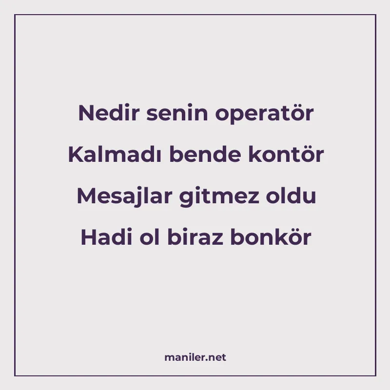 Nedir senin operatör Kalmadı bende kontör Mesajlar gitmez ol manisi görseli