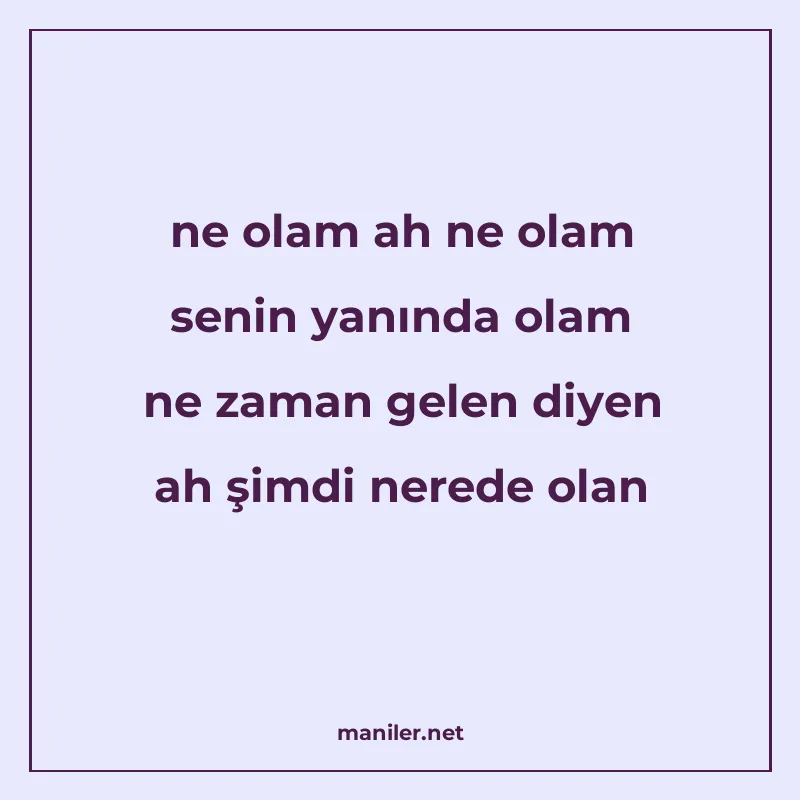 ne olam ah ne olam senin yanında olam ne zaman gelen diyen a manisi görseli