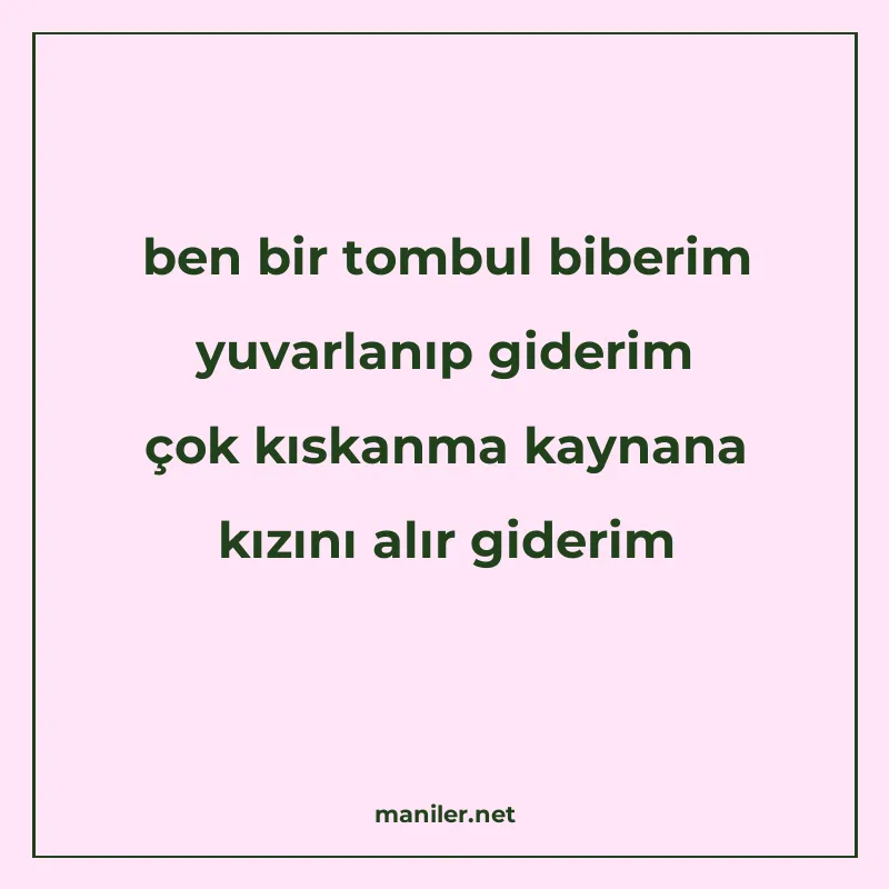 ben bir tombul biberim yuvarlanıp giderim çok kıskanma kayna manisi görseli