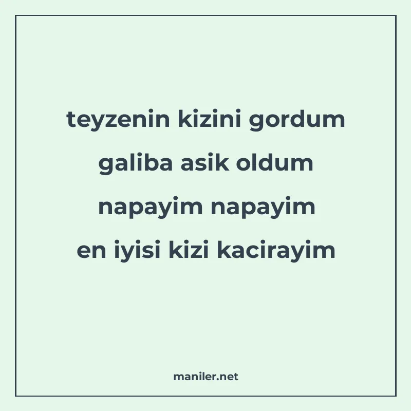 teyzenin kizini gordum galiba asik oldum napayim napayim en manisi görseli