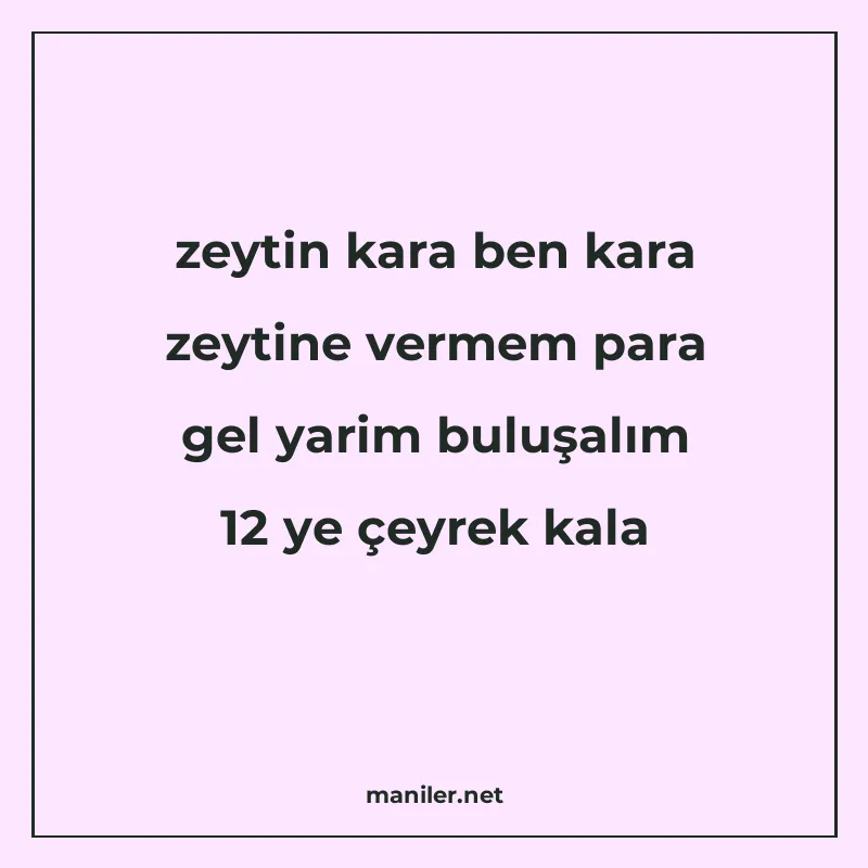 zeytin kara ben kara zeytine vermem para gel yarim buluşalım manisi görseli