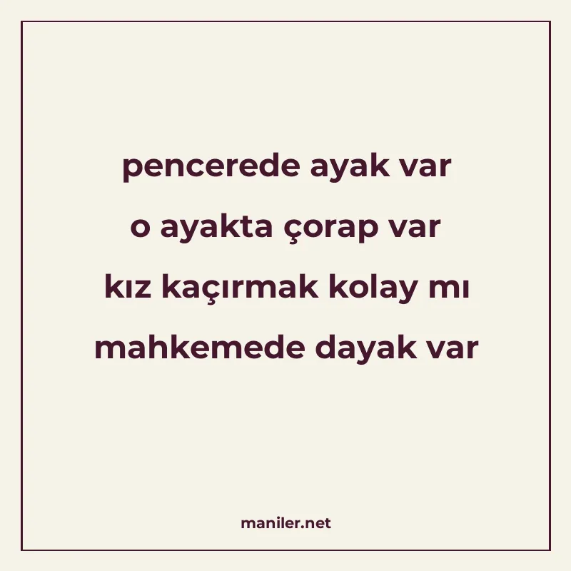 pencerede ayak var o ayakta çorap var kız kaçırmak kolay mı manisi görseli