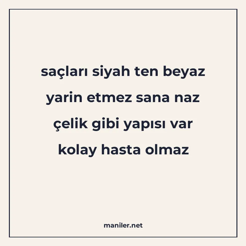 saçları siyah ten beyaz yarin etmez sana naz çelik gibi yapı manisi görseli