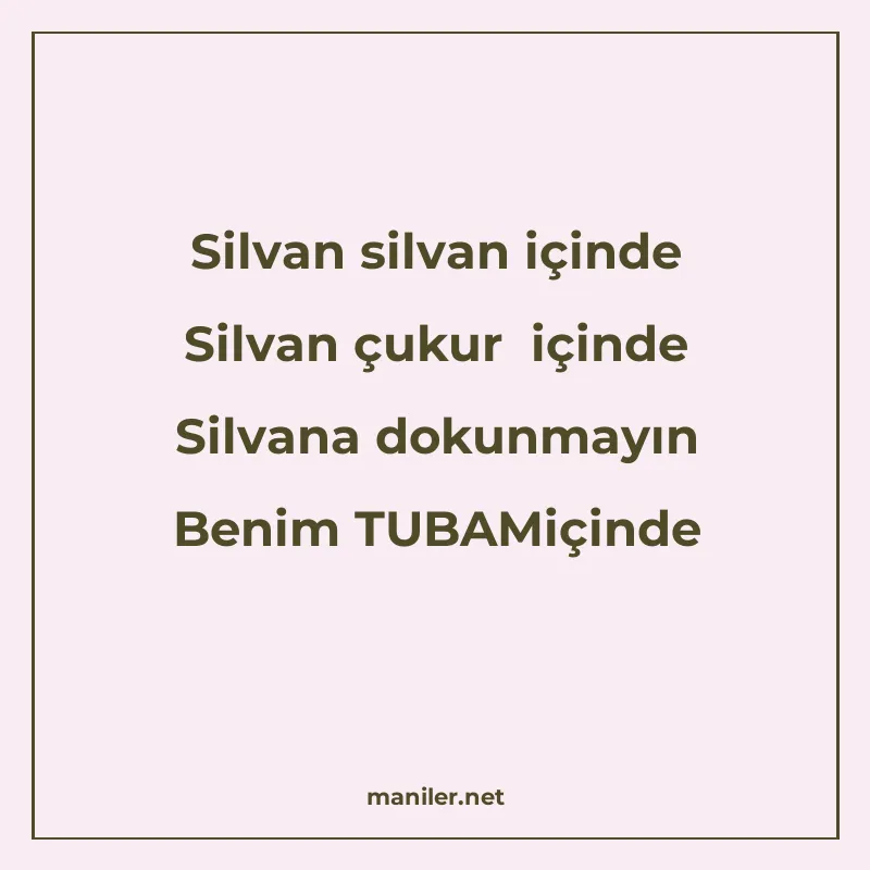 Silvan silvan içinde Silvan çukur içinde Silvana dokunmayın manisi görseli