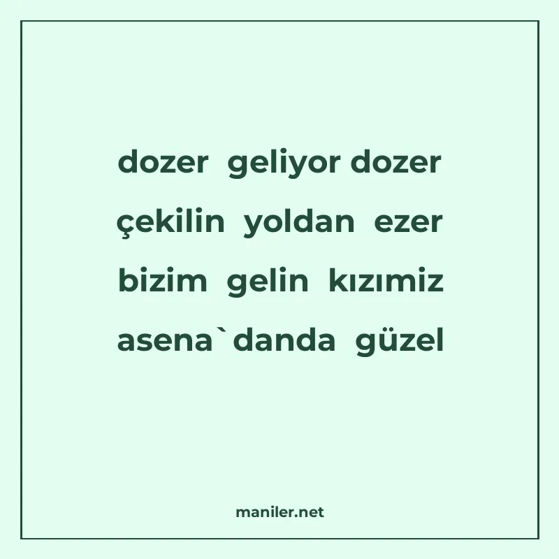 dozer geliyor dozer çekilin yoldan ezer bizim gelin kızımiz manisi görseli