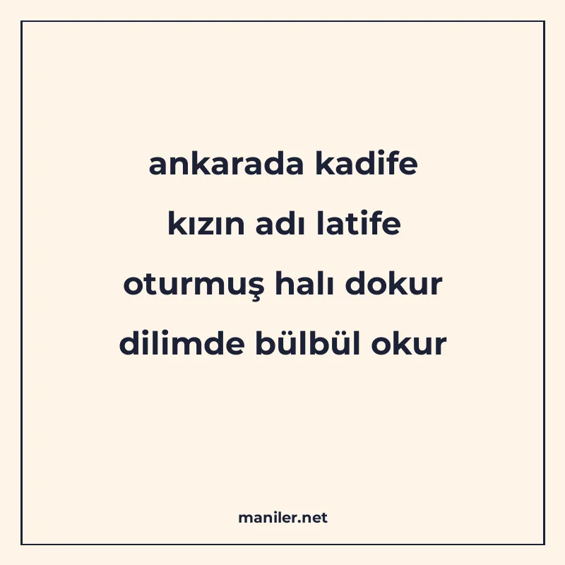 ankarada kadife kızın adı latife oturmuş halı dokur dilimde manisi görseli