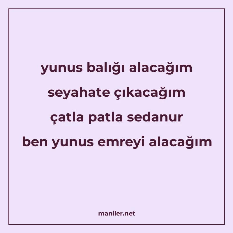 yunus balığı alacağım seyahate çıkacağım çatla patla sedanur manisi görseli