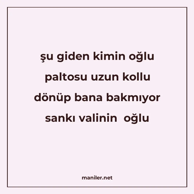 şu giden kimin oğlu paltosu uzun kollu dönüp bana bakmıyor s manisi görseli