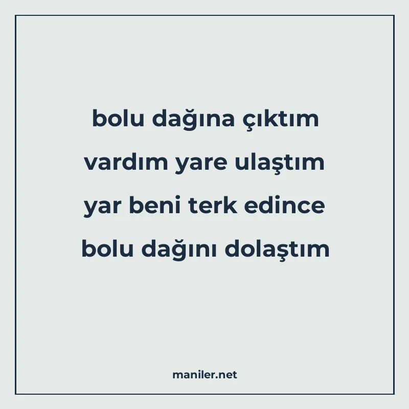 bolu dağına çıktım vardım yare ulaştım yar beni terk edince manisi görseli